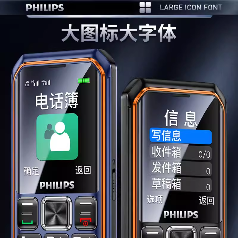 Philips/飞利浦 Xenium E588s老年手机老人机5G4G+全网通E6260 手机 手机 原图主图