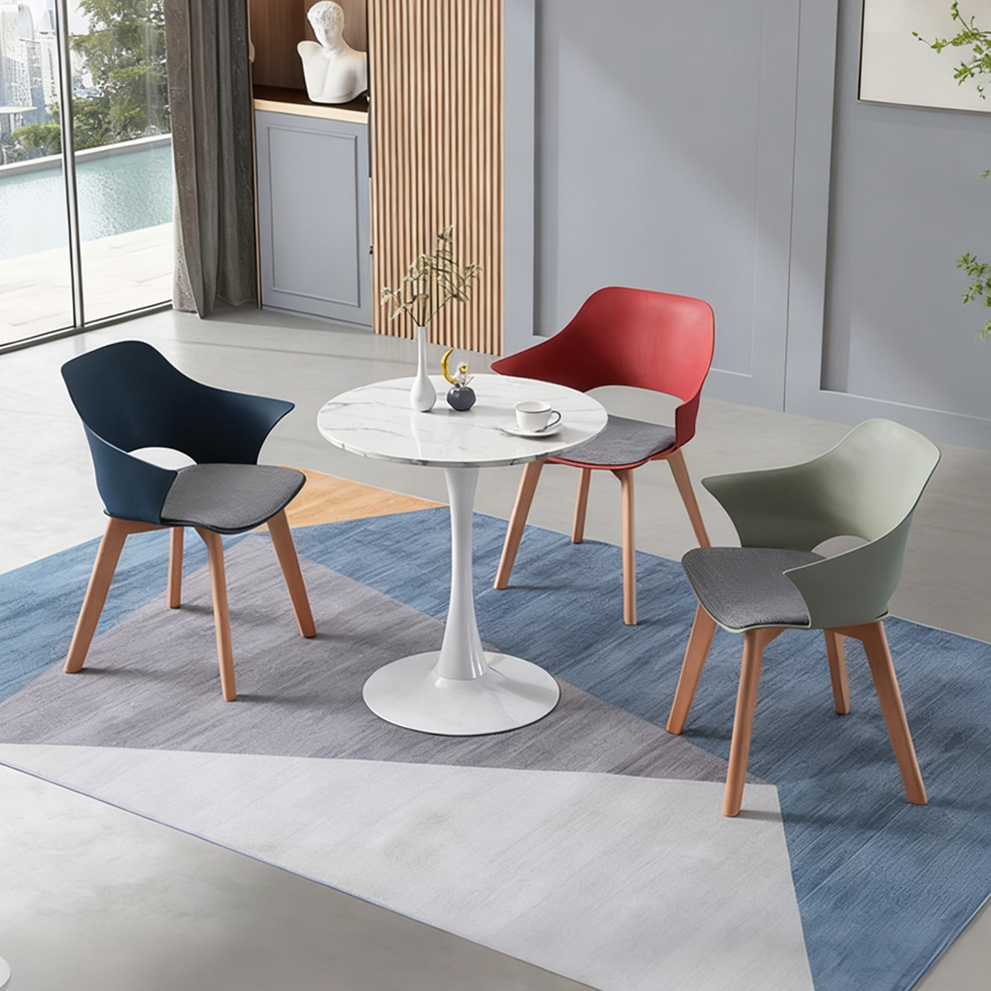 大理石台面洽谈桌简约现代商务接待桌办公室家用商用洽谈桌椅组合