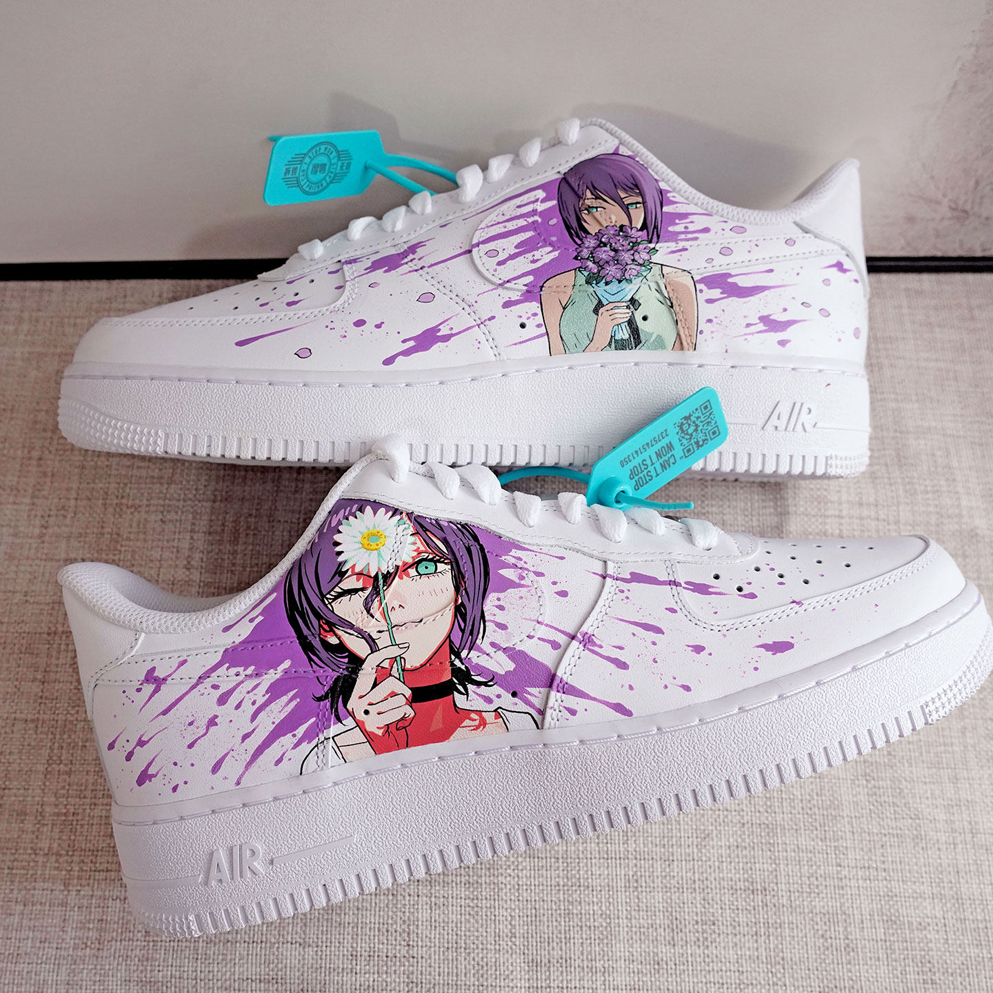 手绘定制空军一号二次元AJ电锯人