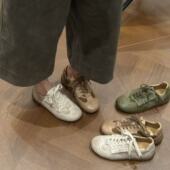 H55女鞋 女 复古百搭厚底擦色德训鞋 都柏林2026春新款 休闲日常经典