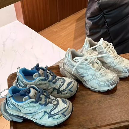H55女鞋薄荷气泡巴黎厚底百搭复古做旧老爹运动鞋新款慢跑休闲鞋