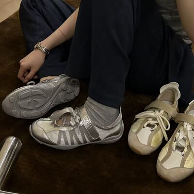 H55女鞋玛2026春夏新款轻亚风百搭休闲鞋魔术贴镂空韩系德训鞋