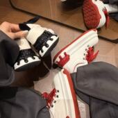 厚底拼色大头休闲百搭增高板鞋 H55女鞋 千囍小恶魔2026年春新款 女