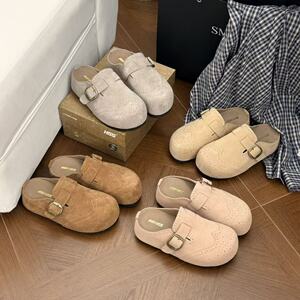 H55女鞋巴洛克2026春季新款休闲搭扣防滑自带足弓外穿拖鞋勃肯鞋