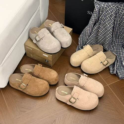 H55女鞋巴洛克2026春季新款休闲搭扣防滑自带足弓外穿拖鞋勃肯鞋