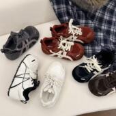 H55女鞋 休闲圆头面包鞋 迷你小泡芙2026春新款 巨显脚小软底德训鞋