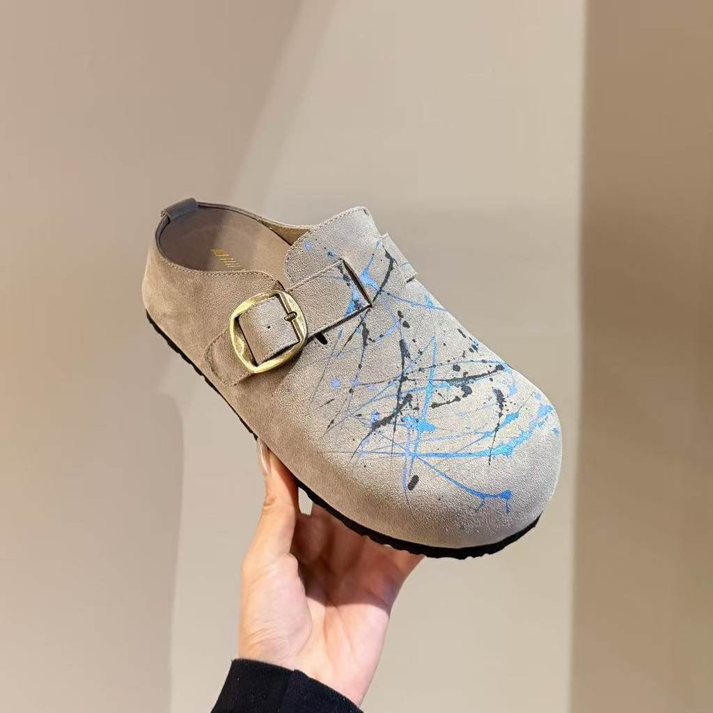 H55女鞋大艺术家2026春新款涂鸦两穿厚底勃肯鞋女全包一脚蹬百搭,女鞋,勃肯鞋/软木鞋,淘宝优惠券,粉丝福利购,淘宝优惠卷