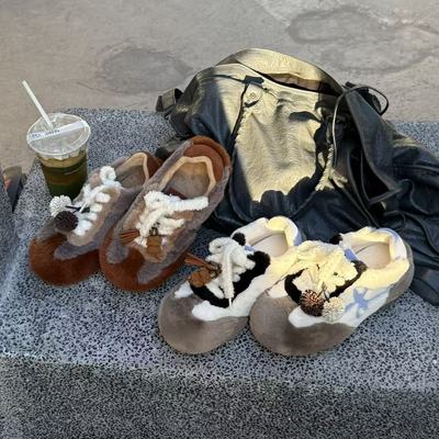 H55女鞋软糯小可爱2025新款小罗毛绒公仔休闲冬季保暖萌版德训鞋