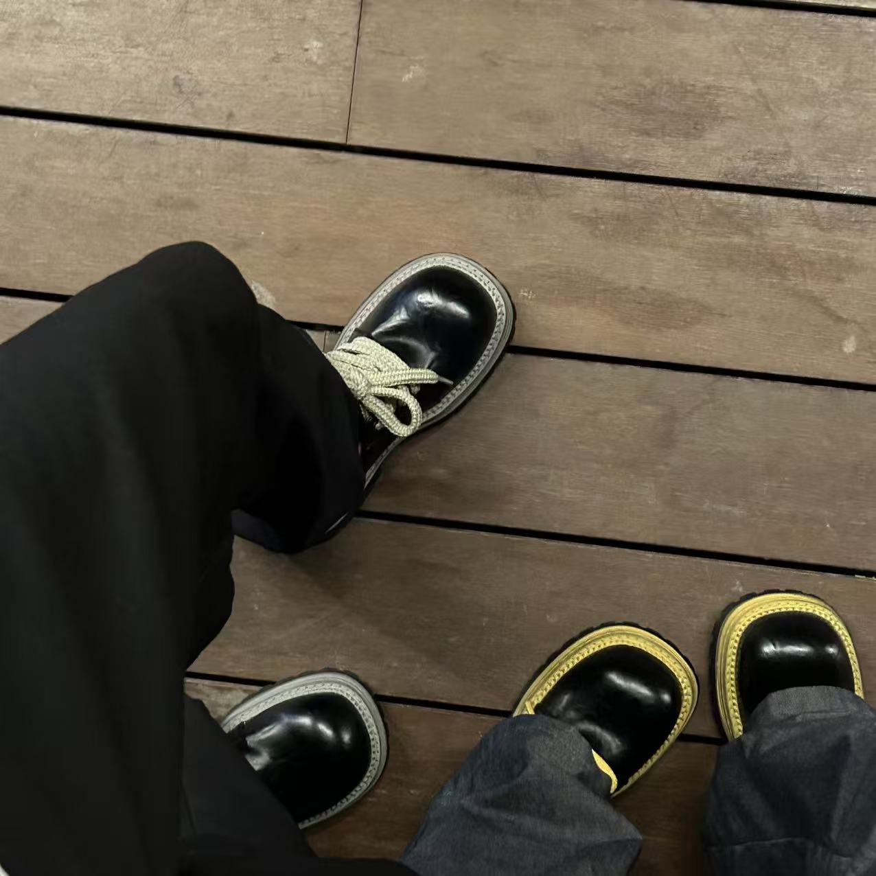 H55女鞋复读胶片2025新款做旧英伦风增高厚底系带手作乐福小皮鞋