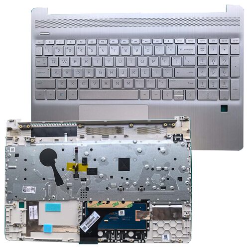 适用全新 惠普 HP 15S DY DU DW DR TPN-C139 C壳带键盘 银色背光