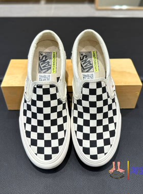 范斯vans slip on环保vr3黑白棋盘格一脚蹬男女帆布鞋VN0007NC1KP