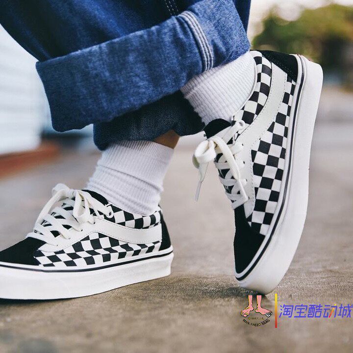 现货vans低帮棋盘格子男情侣
