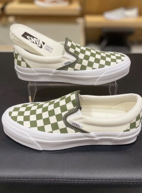 范斯vans lx slip on低帮棋盘格绿色一脚蹬懒人鞋VN000D5AKCZ