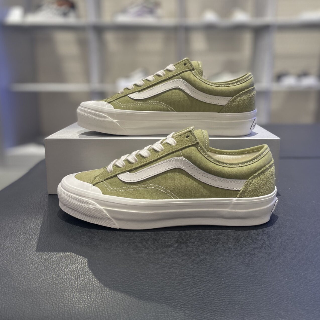 范斯Vans Premium舒适百搭浅绿色板鞋帆布鞋VN000SHMCLM