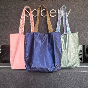 时尚 杜邦纸休闲女士单肩包大容量轻便购物袋沙滩包度假风手提包