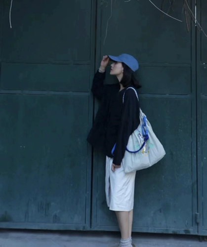 Японский нейлоновый вместительный и большой шоппер, сумка на одно плечо, с вышивкой