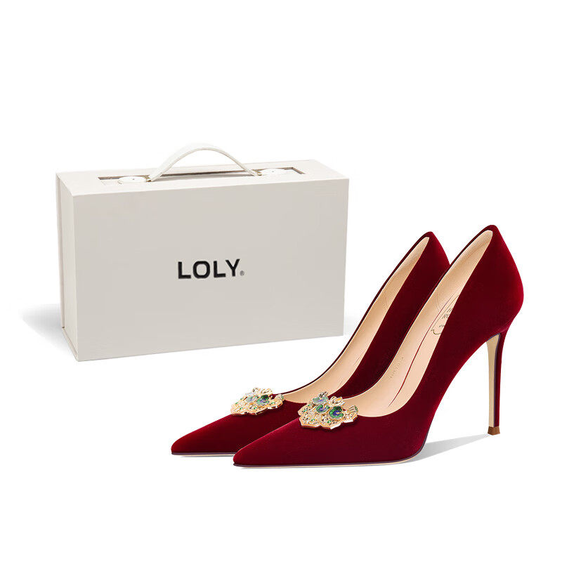LOLY【并蒂芙蓉】绝美婚鞋秀禾婚纱两穿新娘鞋空气棉不累脚礼服鞋