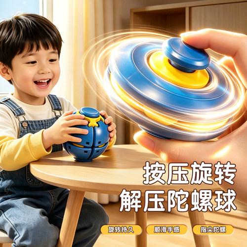 创意按压旋转球解压玩具网红爆款