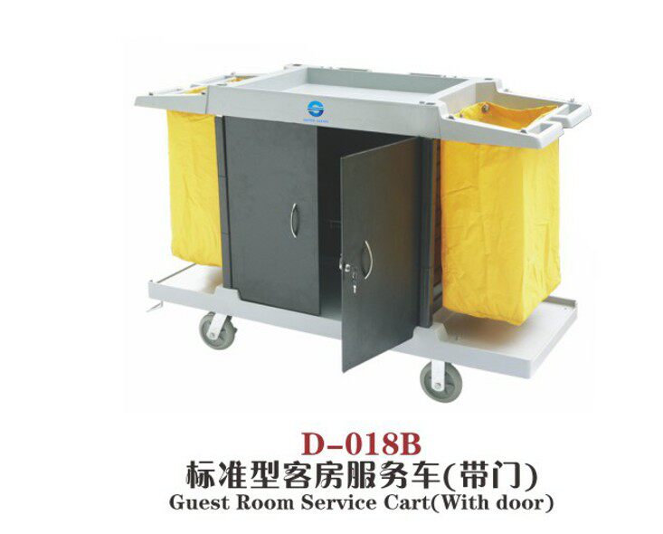 超洁亮D-018B小号标准型客房服务车带门清洁车垃圾车餐车收集车