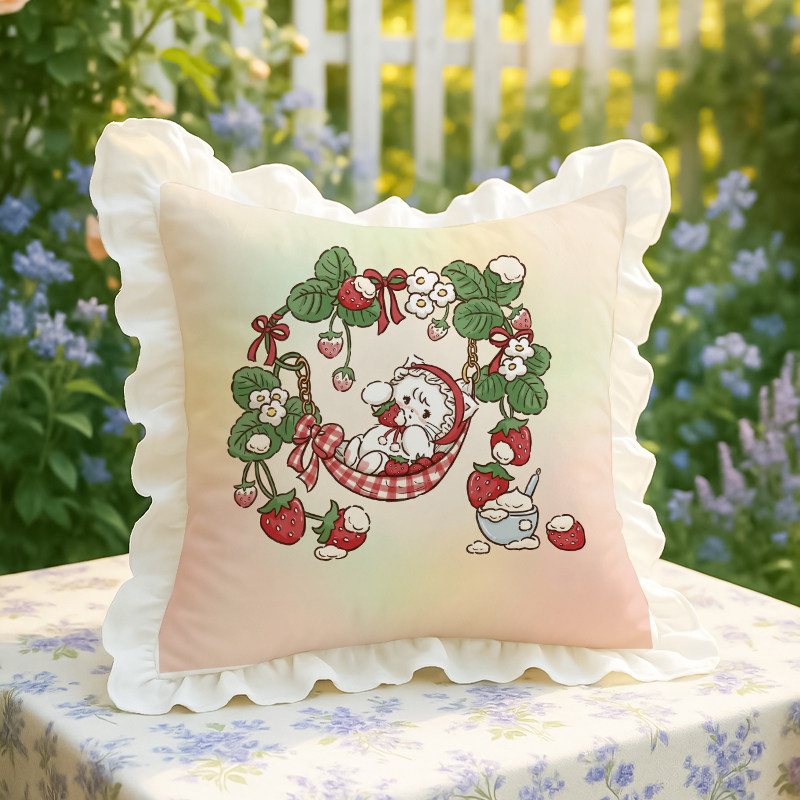 原创水洗棉抱枕荷叶花边慕斯蛋糕腰靠枕含芯沙发装饰飘窗治愈靠垫,居家布艺,靠垫/抱枕,淘宝优惠券,粉丝福利购,淘宝优惠卷