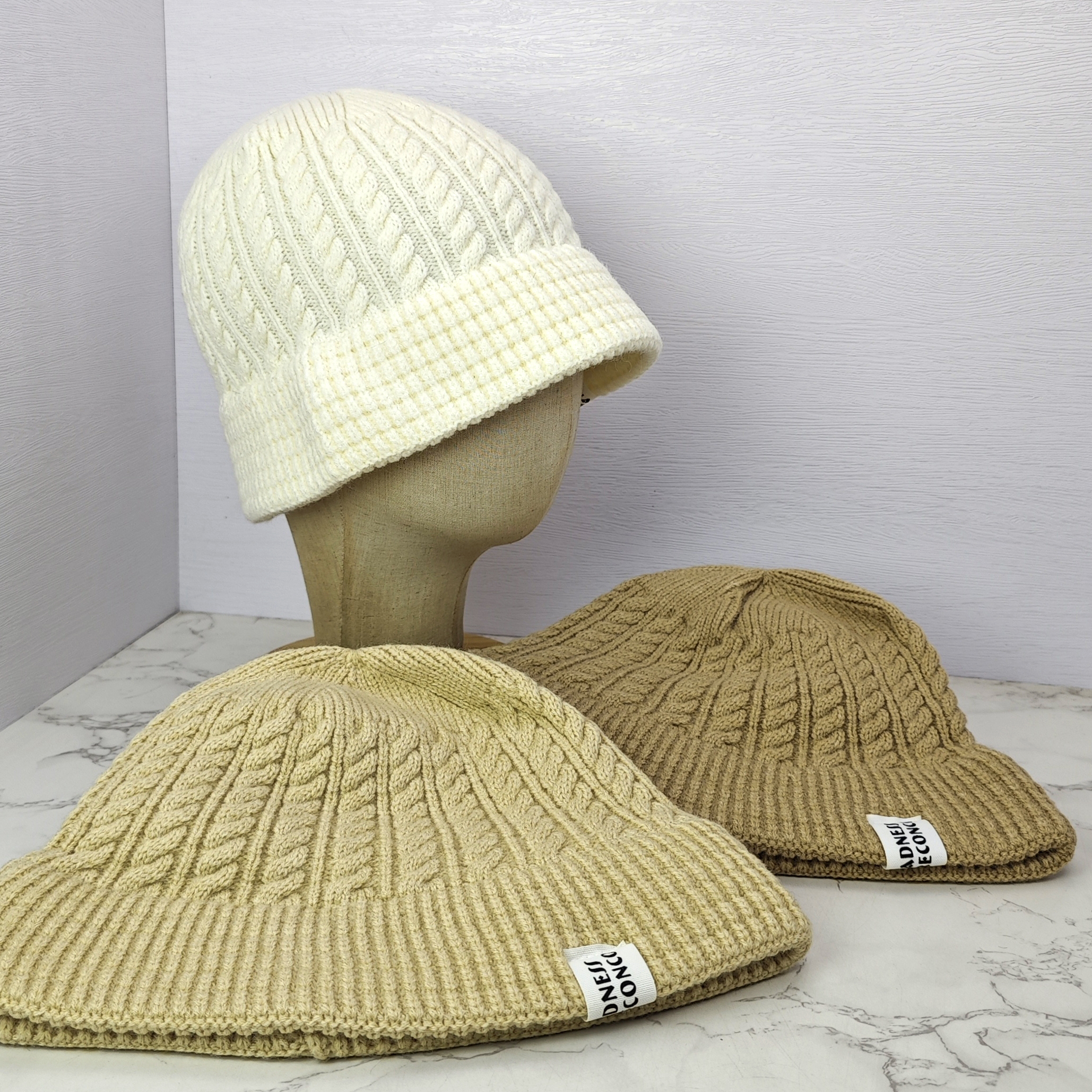 秋冬季加大头围大码毛线帽孕妇产后防风渔夫帽产妇针织月子帽子女