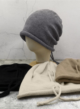 黑色大号帽子堆堆帽包头帽头巾帽宽松加大码男女春秋冬季保暖松紧