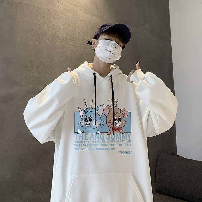 港風凱棉聚酯纖維新款印花衛衣外套