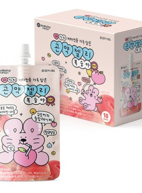 韩国直邮mcnulty果冻代餐低卡饱腹无糖蒟蒻水蜜桃味果冻130g*10包