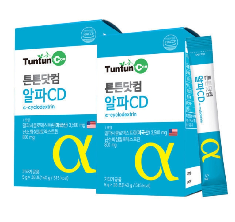韩国直邮tuntun膳食纤维α-环状糊精Alpha CD体重28包2盒