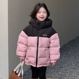 儿童羽绒服女童加厚保暖2024冬季新款韩版洋气拼接男童外套亲子装