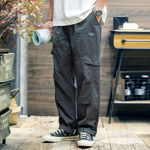 男士 潮牌复古大码 宽松裤 薄款 子男潮 美式 170g直筒休闲裤 裤 夏季 工装