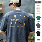 t恤男夏季 男生刺绣体恤衫 潮牌大码 宽松半袖 美式 230g字母印花短袖