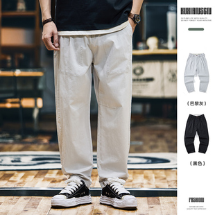 2025新款 潮牌复古工装 裤 美式 宽松弹力长裤 男秋季 子男士 直筒休闲裤