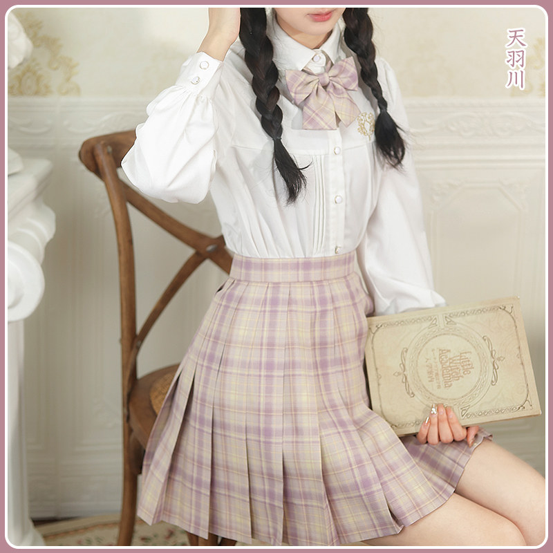 [TIANYUCHUAN JK] JK UNIFORM SUIT PLAID SKIRT LONG-SLEEVED SHIRT SMALL THING SPRING AND SUMMER HALF-LENGTH SKIRT LIMITED-TIME BENEFITS