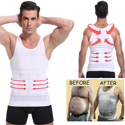 Men's Slimming Body Shapewear Corset Vest Shirt Compression