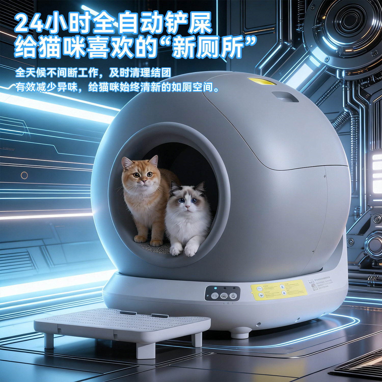 APP智能控制猫砂盆全自动识别猫砂盆/猫厕所