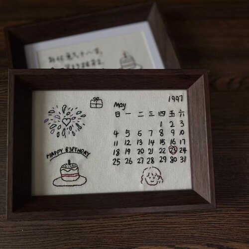 文艺小众刺绣生日礼物送朋友diy手作定制相框送闺蜜纪念日摆件