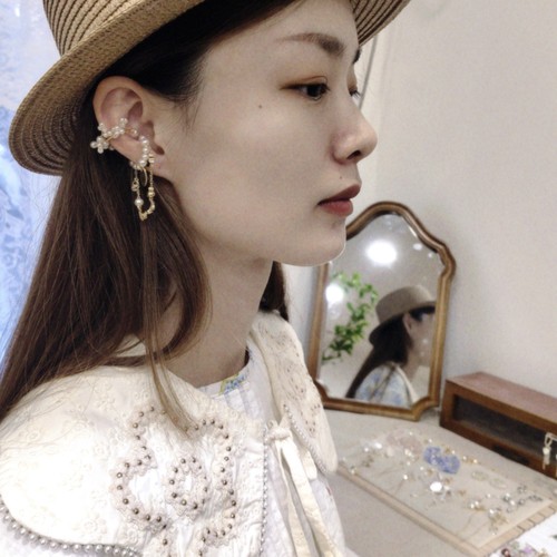 kari  show日系小众超仙高级感大人气可叠戴abs珍珠耳骨夹
