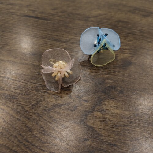 Kari show日系串珠花朵精灵小蘑菇精致高级感超仙薄纱耳饰