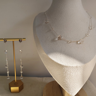 kari show日代设计师大人气款灵动山泉水滴透明露珠唯美耳环项链