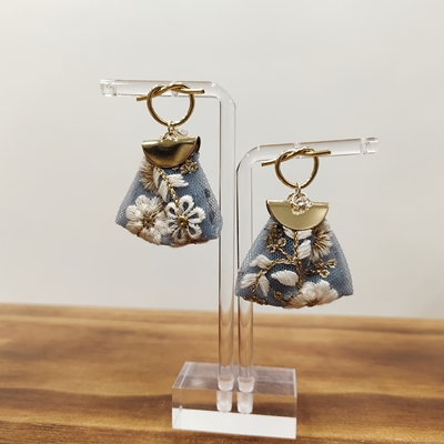 kari show日系手作i.s风日本耳环秋冬新款多色入刺绣福袋耳饰