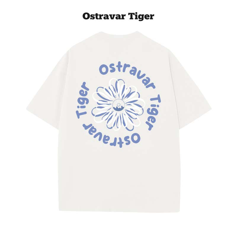 专柜新款Ostravar Tiger潮牌手绘宽松卡通印花男女款纯棉短袖t恤