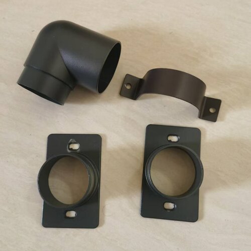 阳光房雨棚铝材配件 50管90度铝弯头 50管铝平下水接  50铝管卡