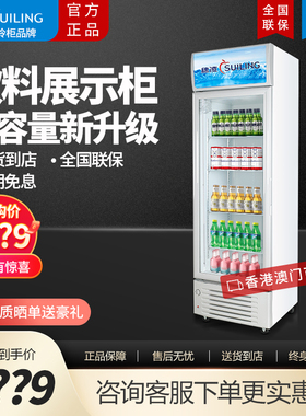 穗凌立式冰柜饮料展示柜商用冰箱单门冷柜保鲜冷藏柜风冷LG4-317L