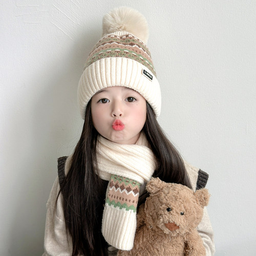 洋气儿童帽子围巾两件套