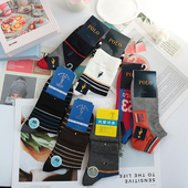 清仓品牌捡漏男袜高尔夫Polo快乐笑豆春夏秋冬纯棉运动低腰袜子