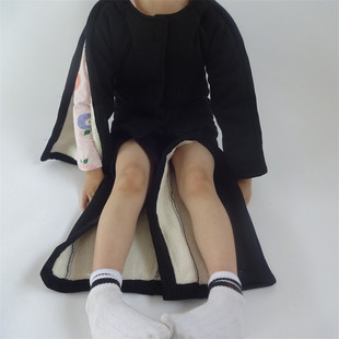儿童冬季加绒手臂骨折衣服腿伤护理长裤全开易脱手术病号服康复服