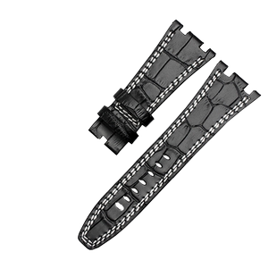 真皮手表带 男 适用AP爱彼皇家橡树系列牛皮表链 黑棕凹口26 28mm