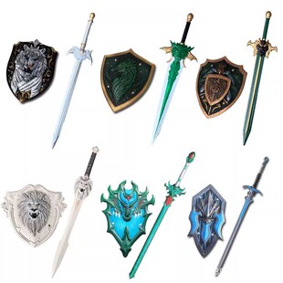 儿童玩具刀剑四大神兽盾牌套装pu软胶仿真道具礼物宝剑玩具男孩