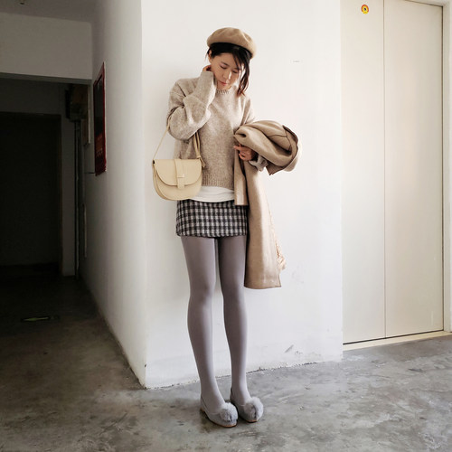巨舒服高弹力显瘦连裤袜女秋冬加绒加厚打底袜子肉色美腿袜大码可